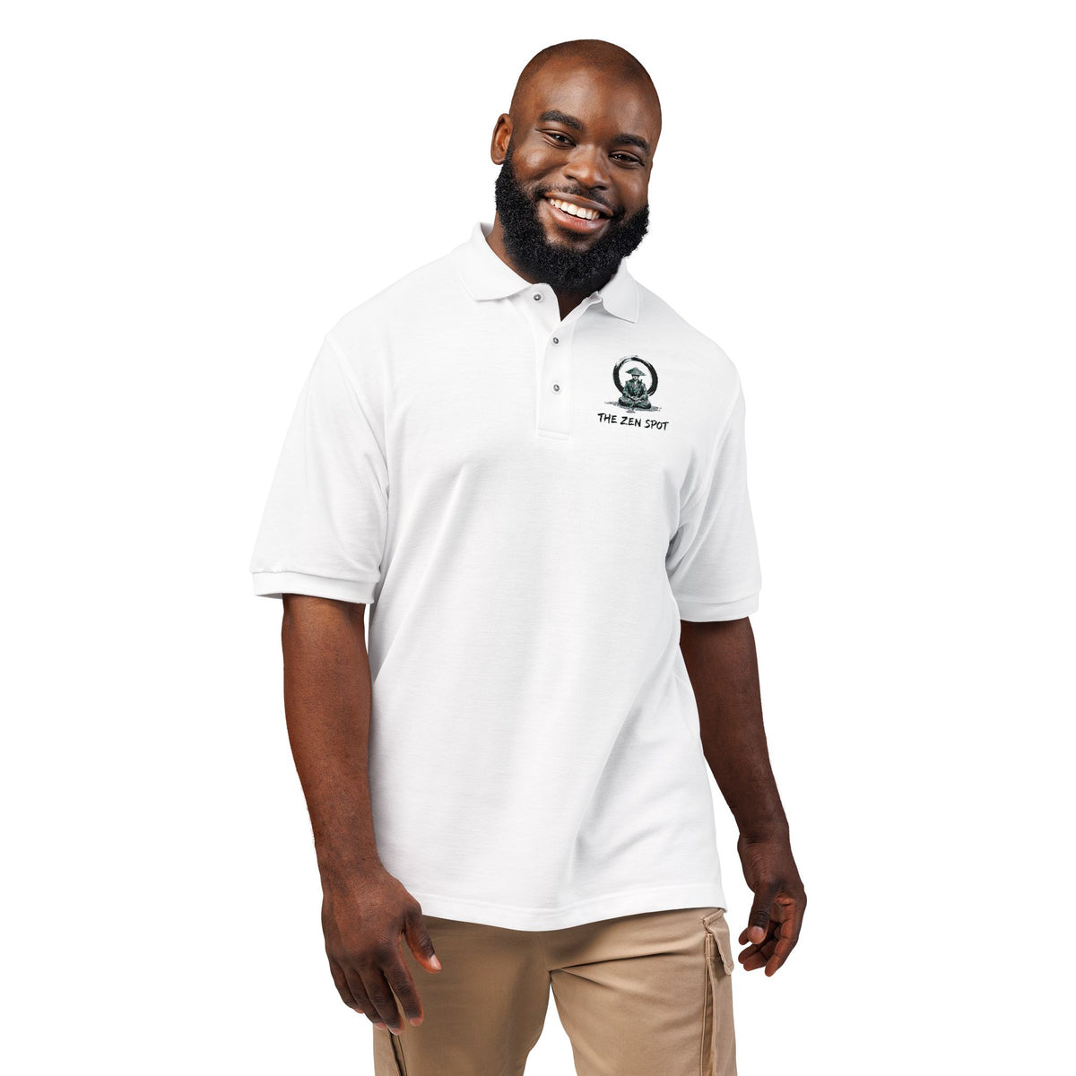 Meditation Samurai Golfer Enso Circle Polo
