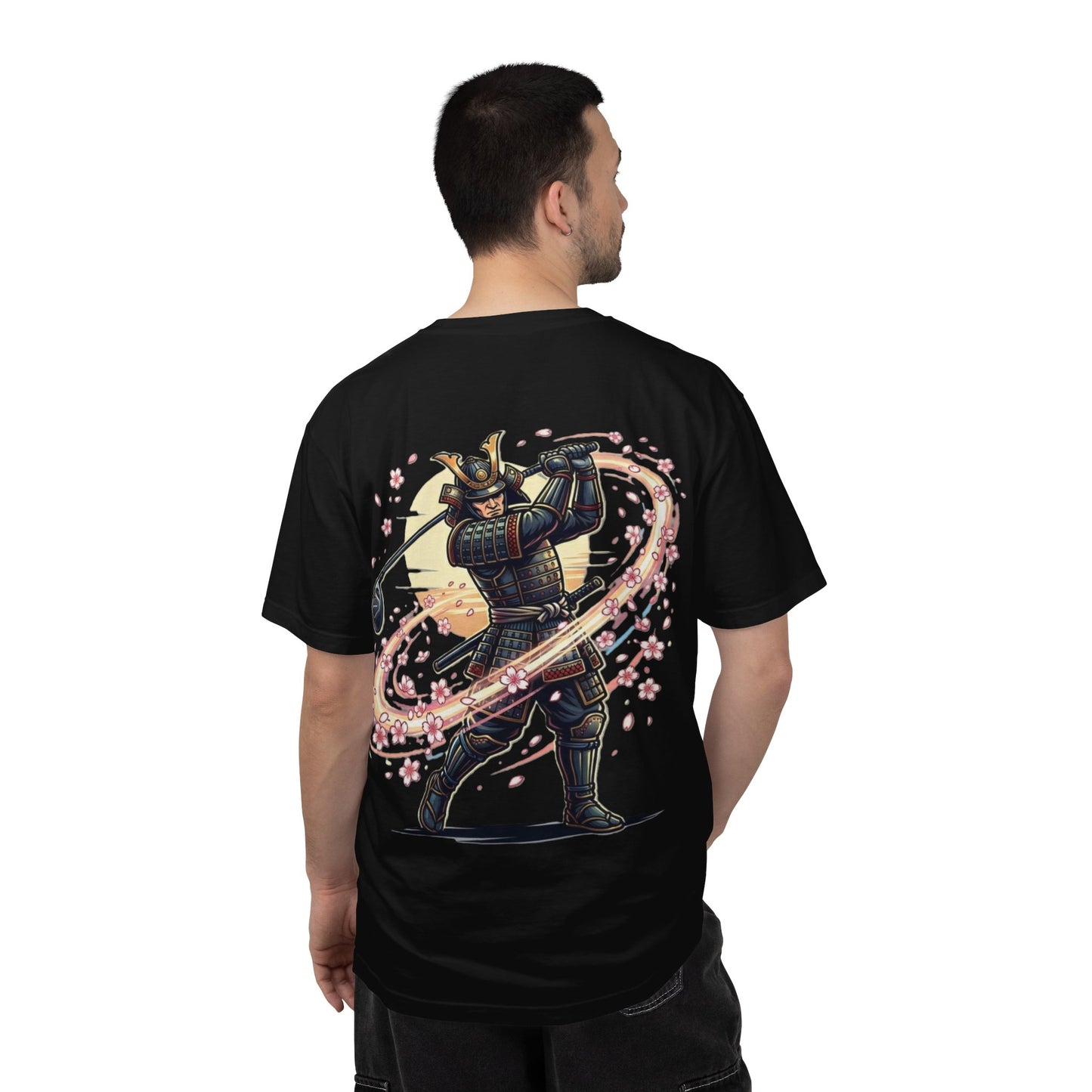 Zen Spot Golf Custom Warrior Samurai Golfer with Sakura Swing Graphic T-Shirt