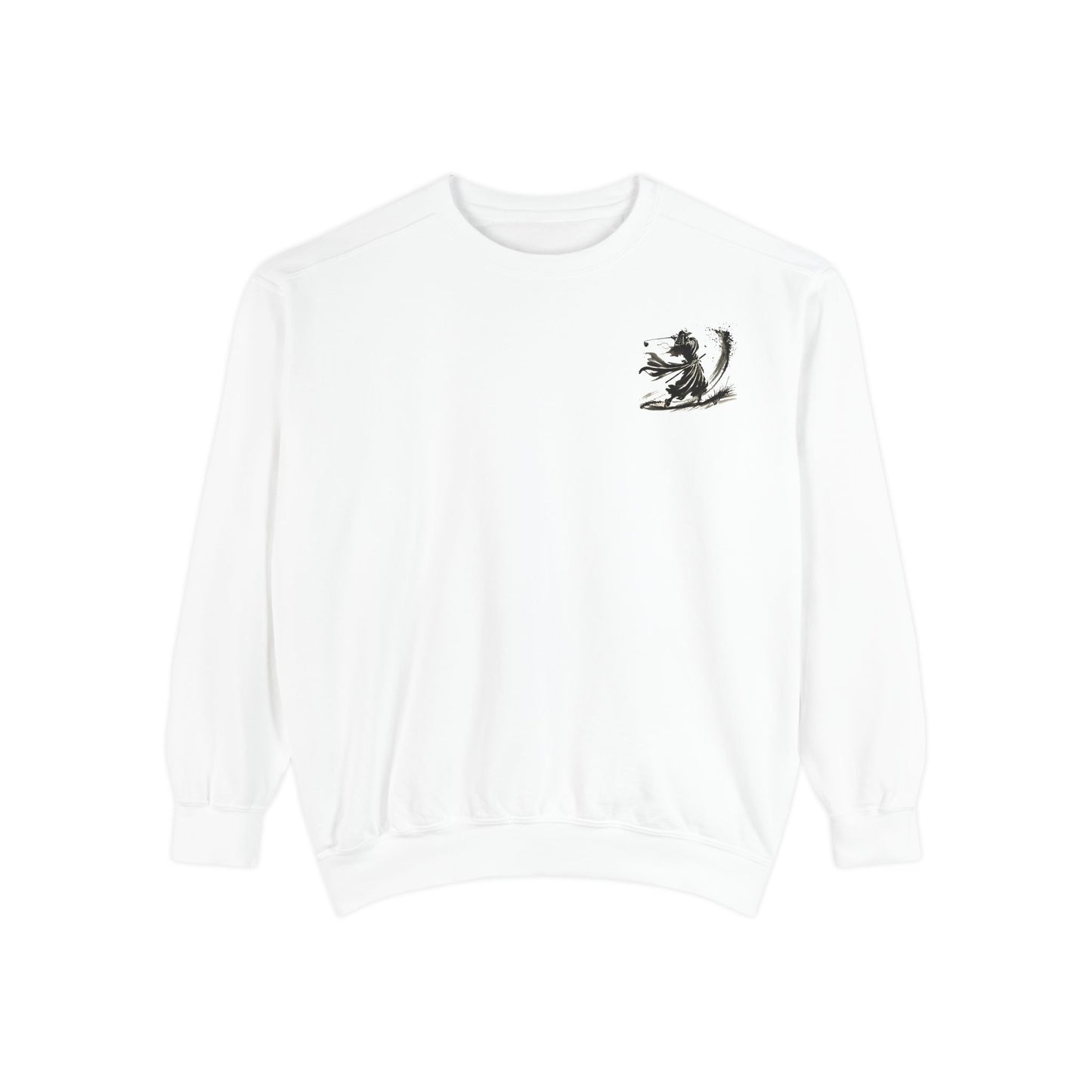 Samurai Golf Sweatshirt — Ink Brush Warrior Back Art