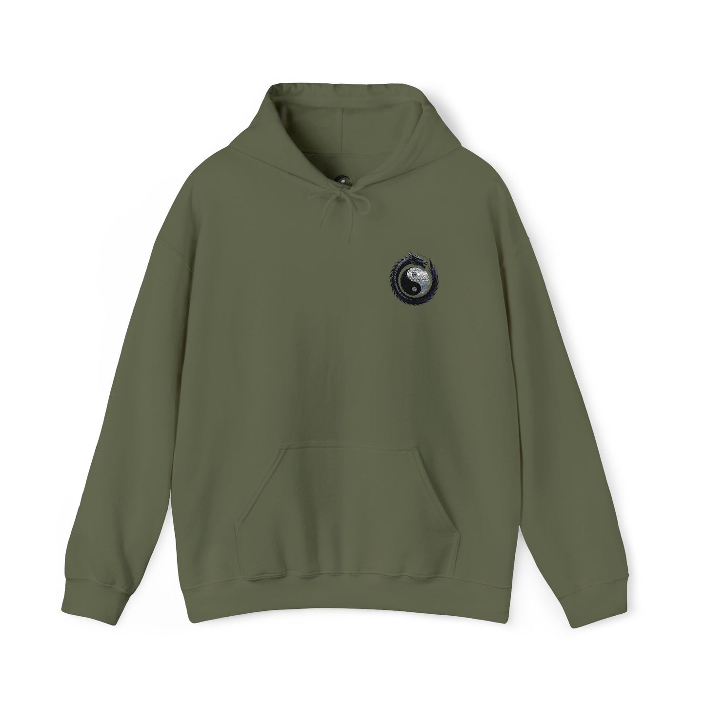 Zen Spot Golf Custom Gildan Yin Yang Golf Ball Dragon Hoodie Minimalist Emblem Sweatshirt