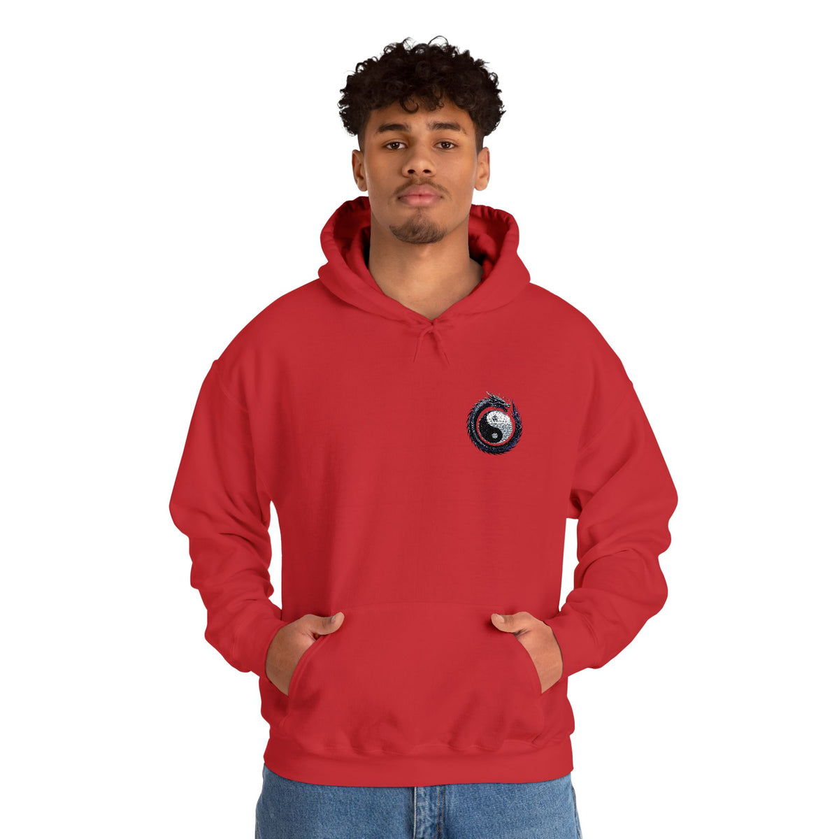 Embroidered Yin Yang Dragon Golf Ball Hoodie