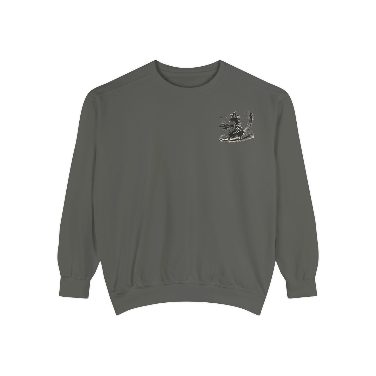 Zen Spot Golf Custom Ink Brush Warrior Samurai Golfer Graphic Sweatshirt