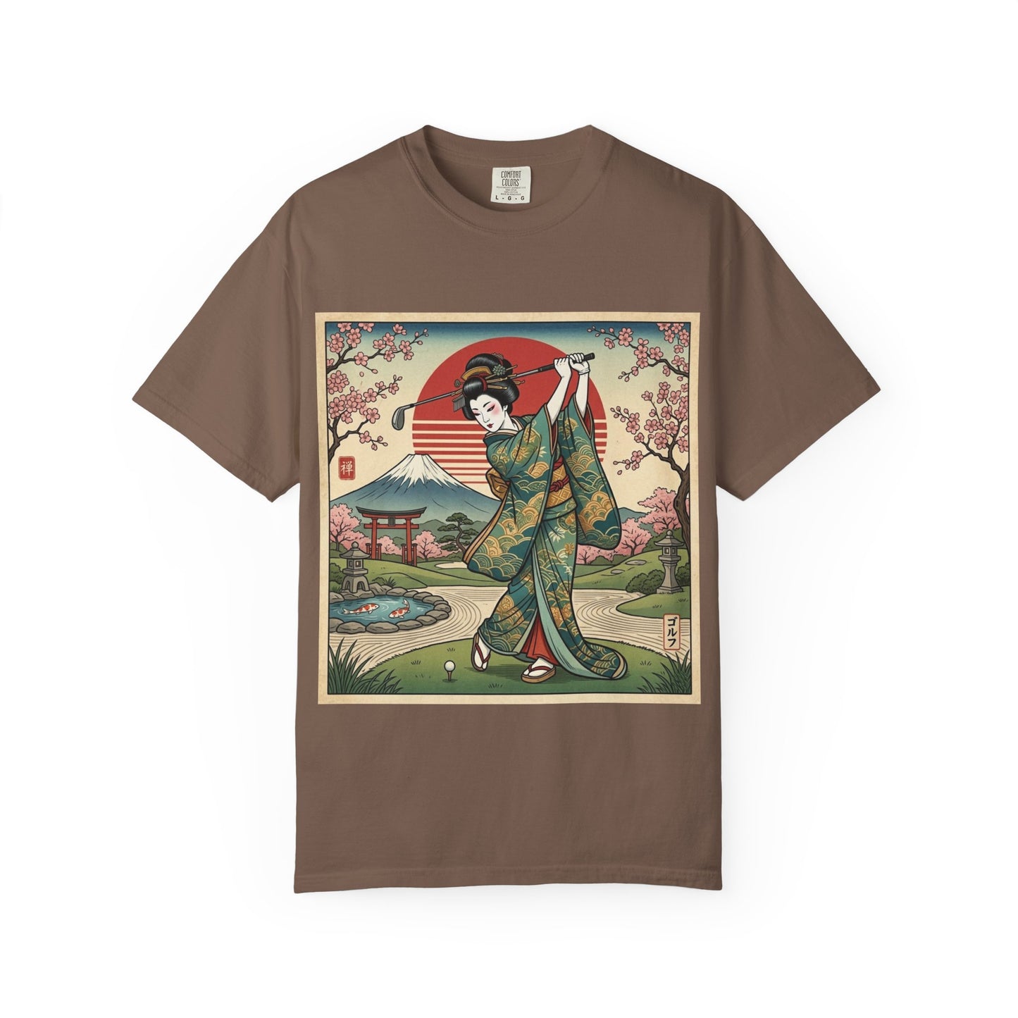 Geisha Sunset T-Shirt — Vintage Japanese Kimono Art Tee