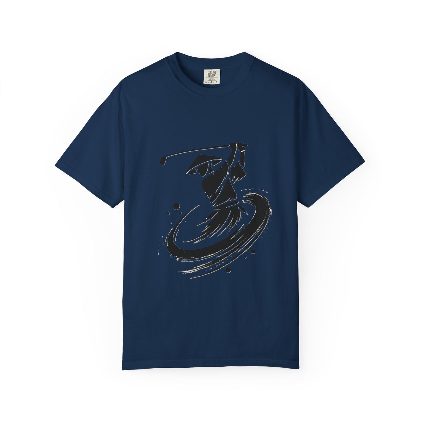 Zen Golf Swing Graphic T‑Shirt — Ink Brush Golfer Design