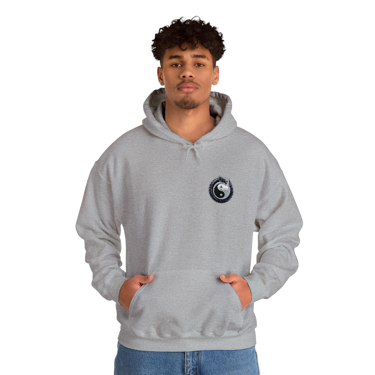 Embroidered Yin Yang Dragon Golf Ball Hoodie