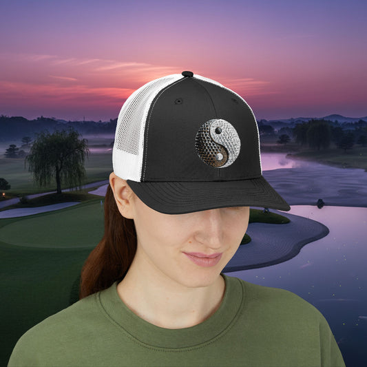 Embroidered "Yin Yang Golf Ball" Trucker Cap