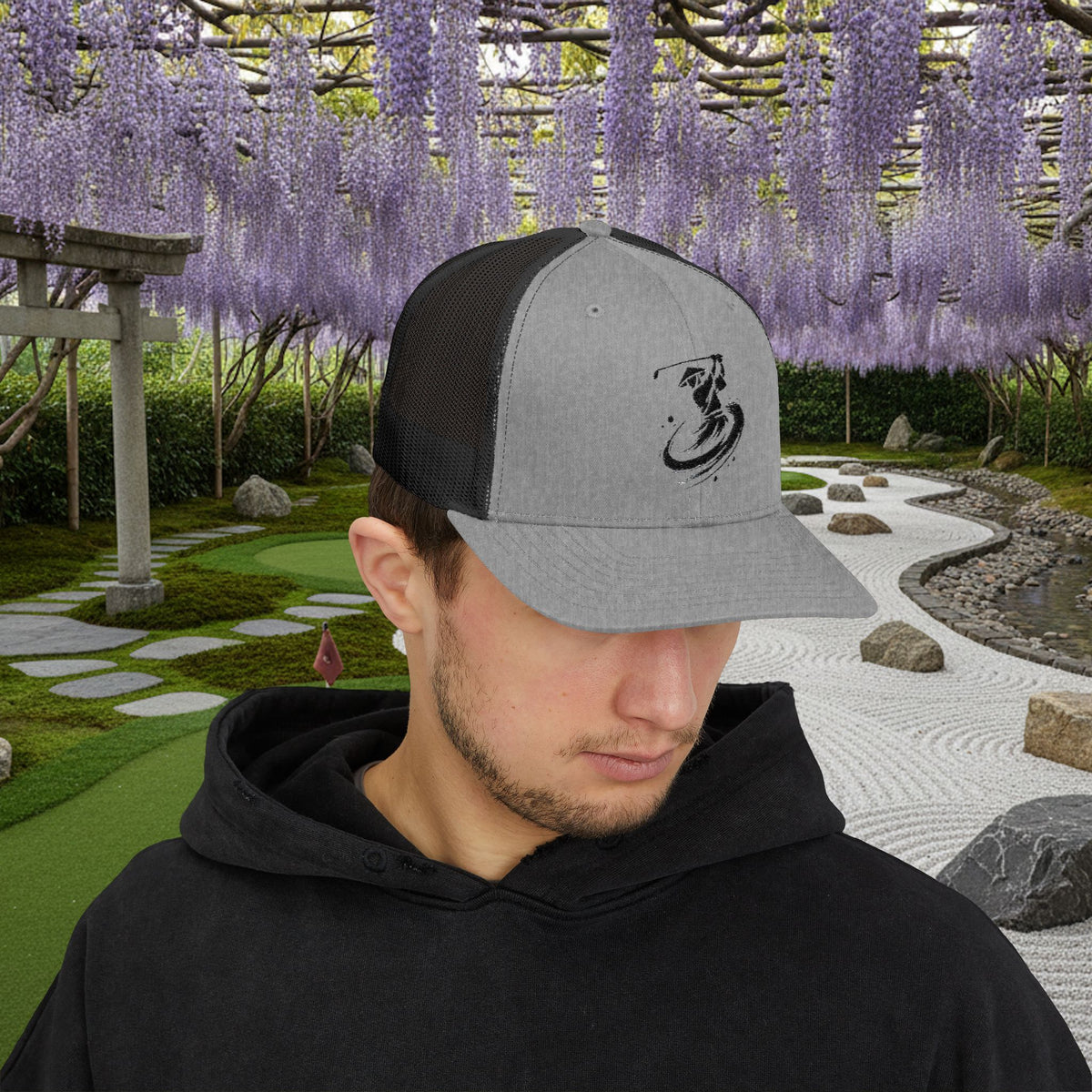 Embroidered Kendo Samurai Golf Swing Trucker Hat