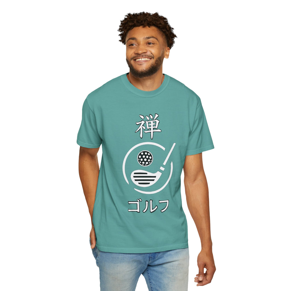 Zen Golf Minimalist Japanese Kanji Graphic T-Shirt