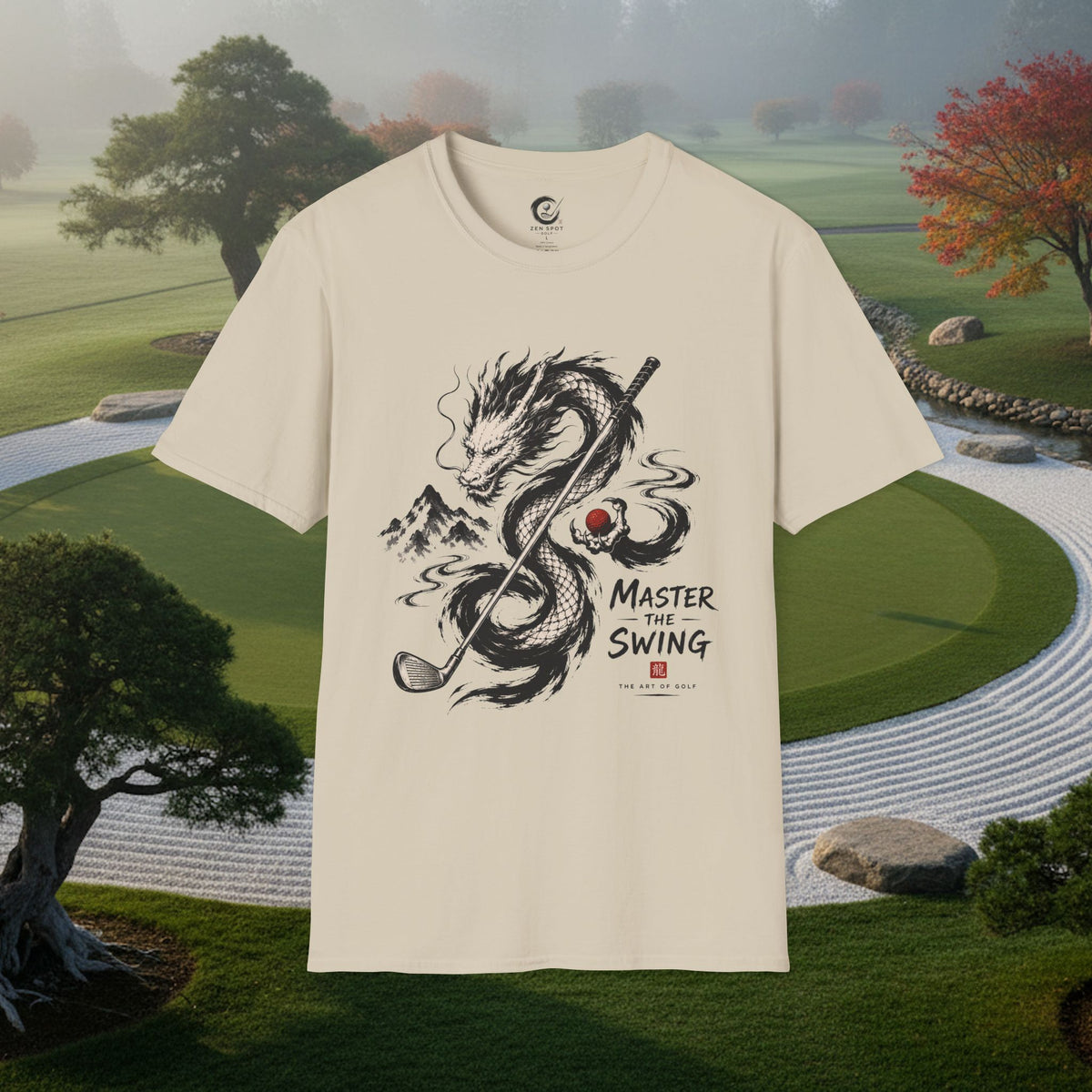 Dragon Golf T-Shirt — "Master the Swing" Asian Ink-Style Golf Shirt