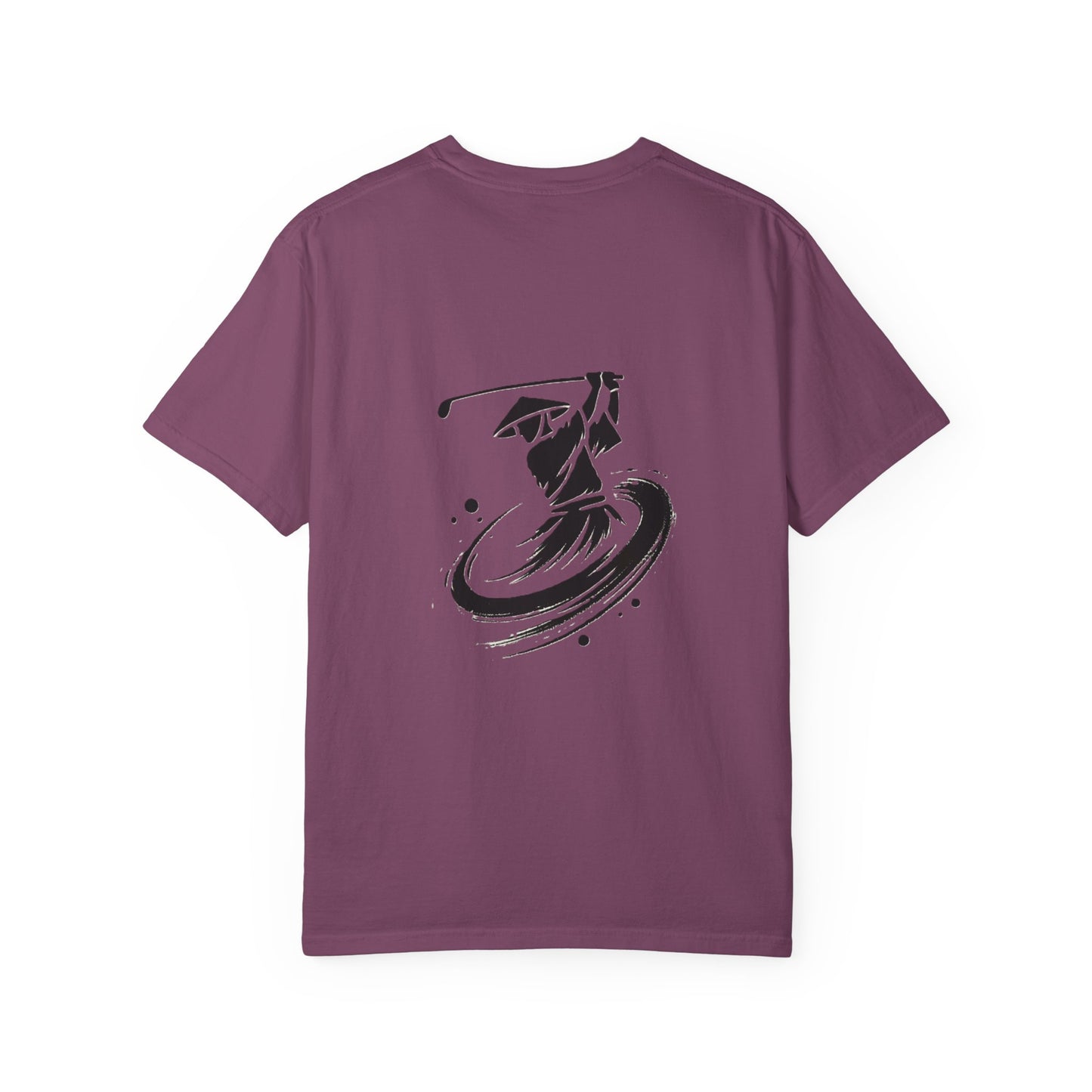 Zen Spot Golf Custom Ink Brush Golfer Swing Graphic T‑Shirt