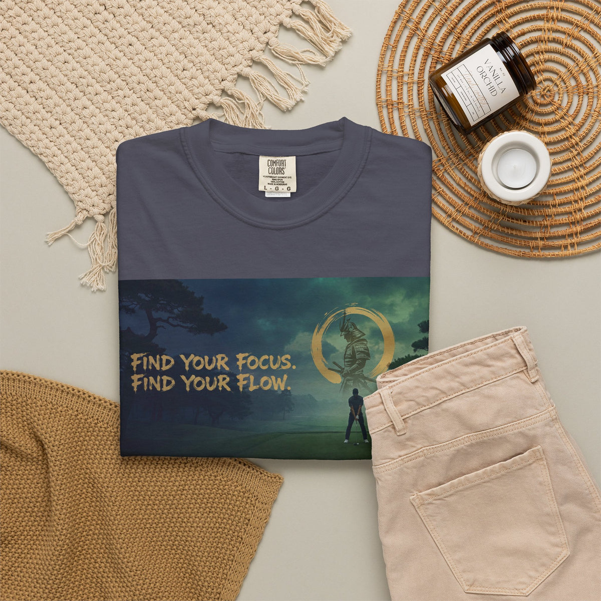 Find Your Focus Motivational Golf Course Graphic T-Shirt