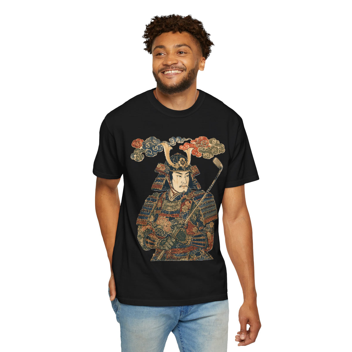 Samurai Golfer Armor Tee — Vintage Japanese Warrior Graphic T-Shirt