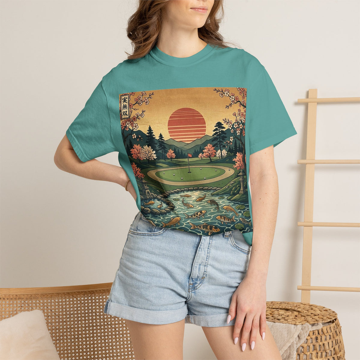 Vintage Scenic Golf Course Sunset Graphic T-Shirt