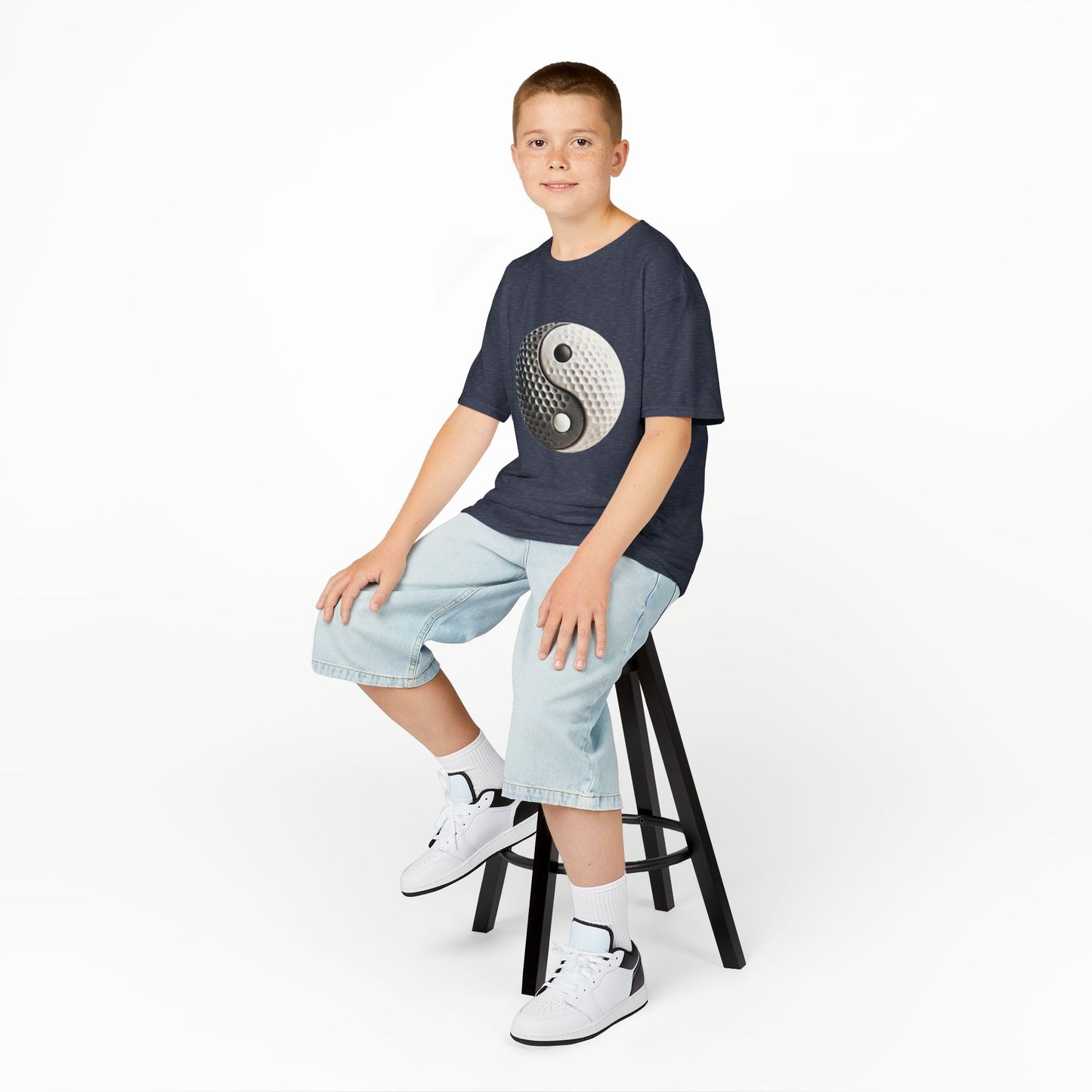 Zen Spot Golf Custom Stone Yin Yang Golf Ball Graphic T-Shirt