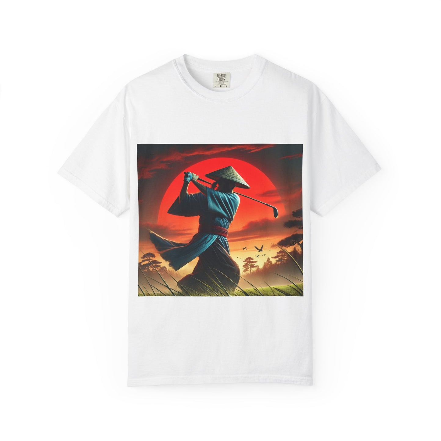 Samurai Golfer T-Shirt — Sunset Warrior Graphic Tee