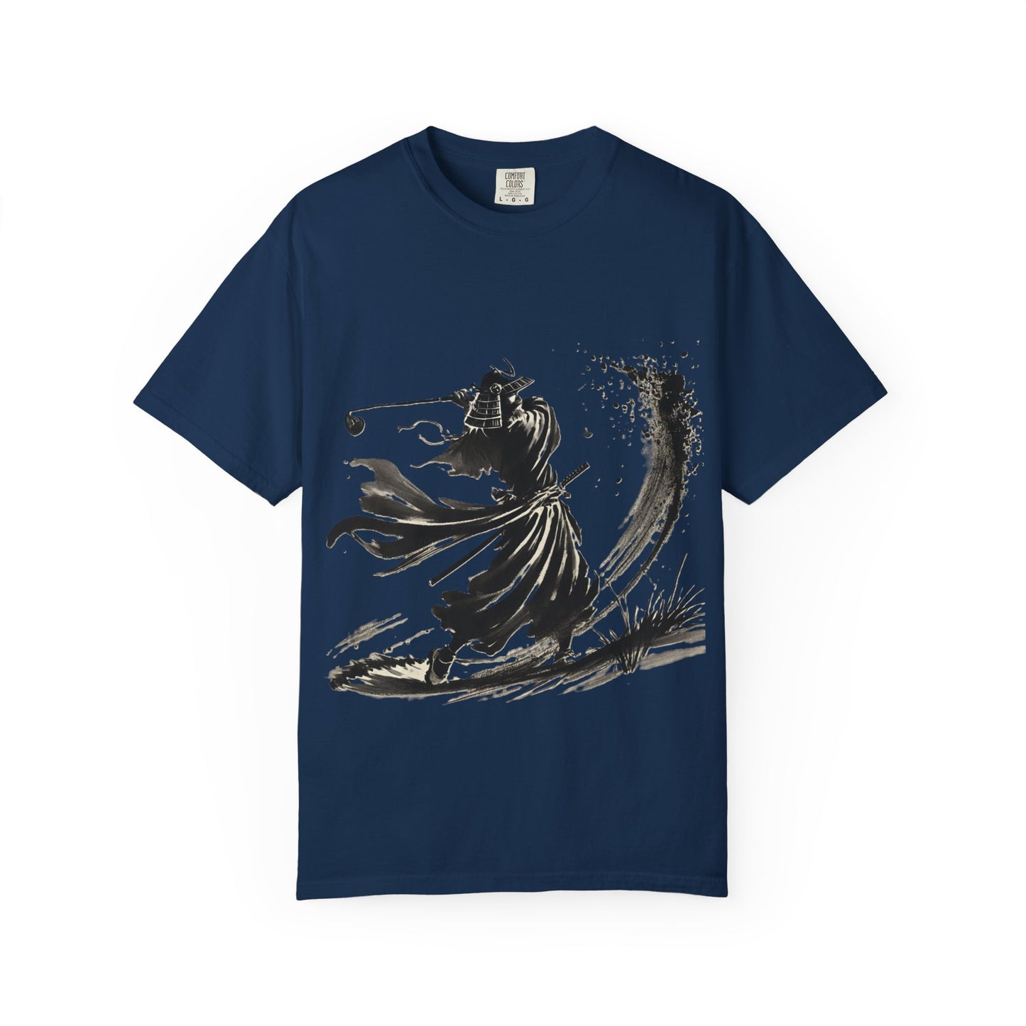 Samurai Golfer Ink Brushstroke T-Shirt