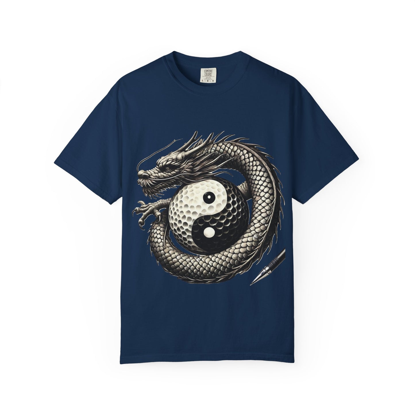 Yin Yang Dragon Golf T-Shirt — Oriental Dragon Yin-Yang Graphic Tee