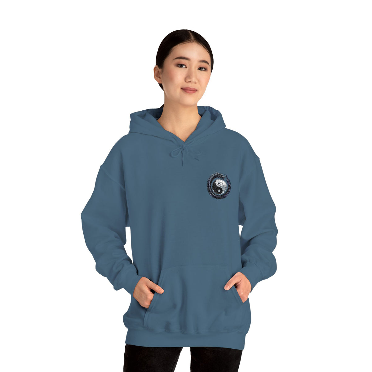 Embroidered Yin Yang Dragon Golf Ball Hoodie