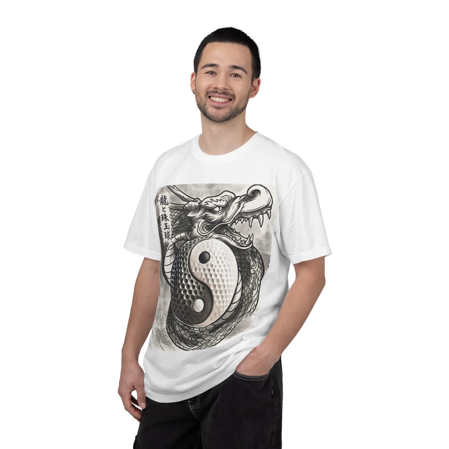 Yin Yang Golf Ball Dragon T-Shirt — Asian Tattoo Style Yin-Yang Graphic Tee
