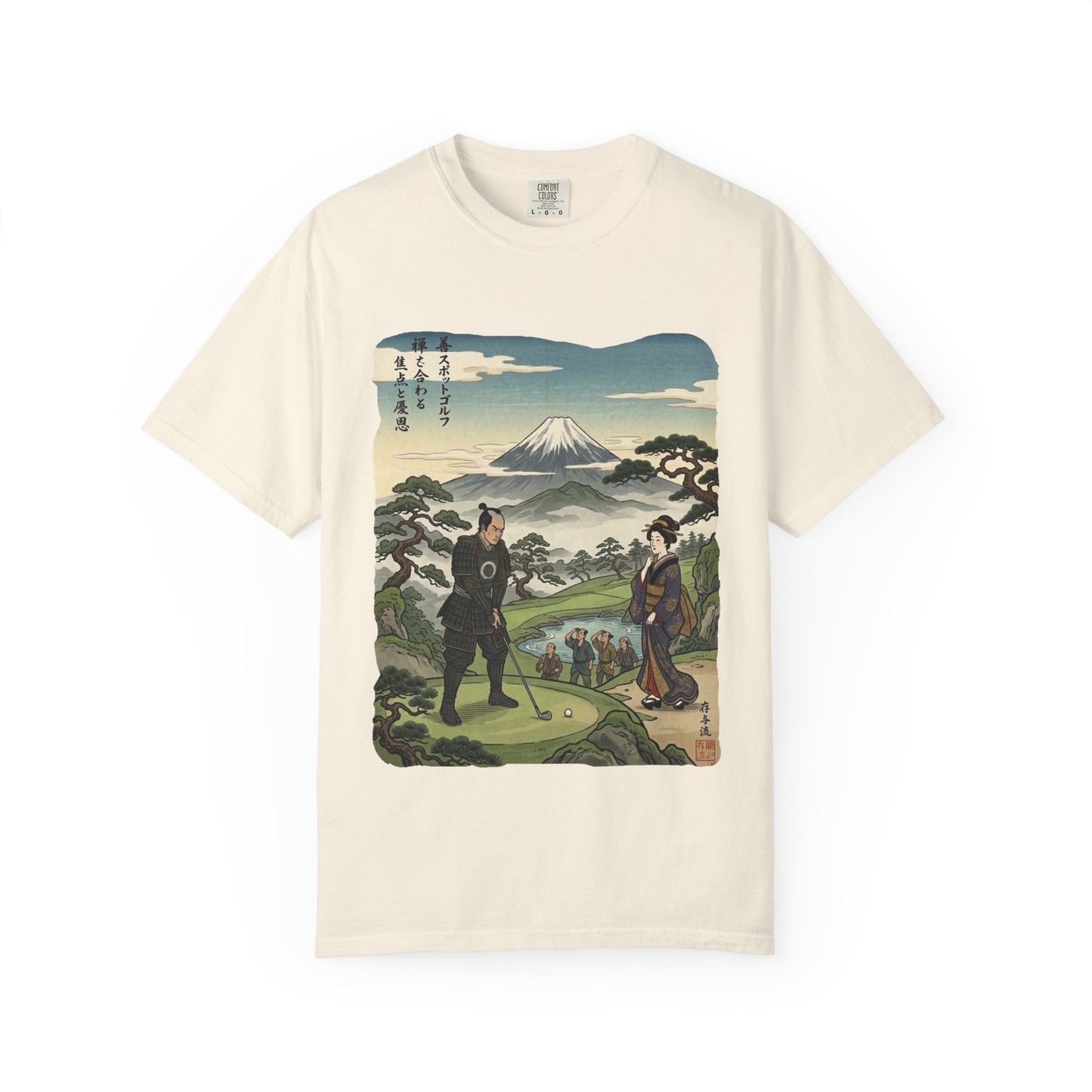 Zen Spot Golf Custom Vintage Mount Fuji Golfing Graphic T-Shirt