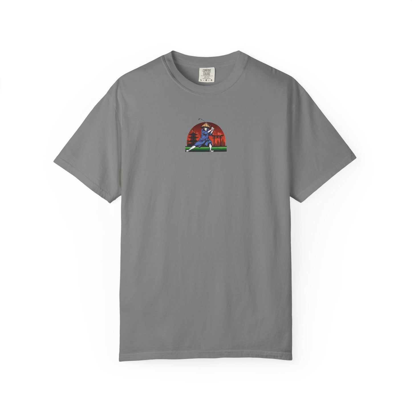 Zen Spot Golf Custom Japanese Sunset Samurai Golfer Graphic T-Shirt