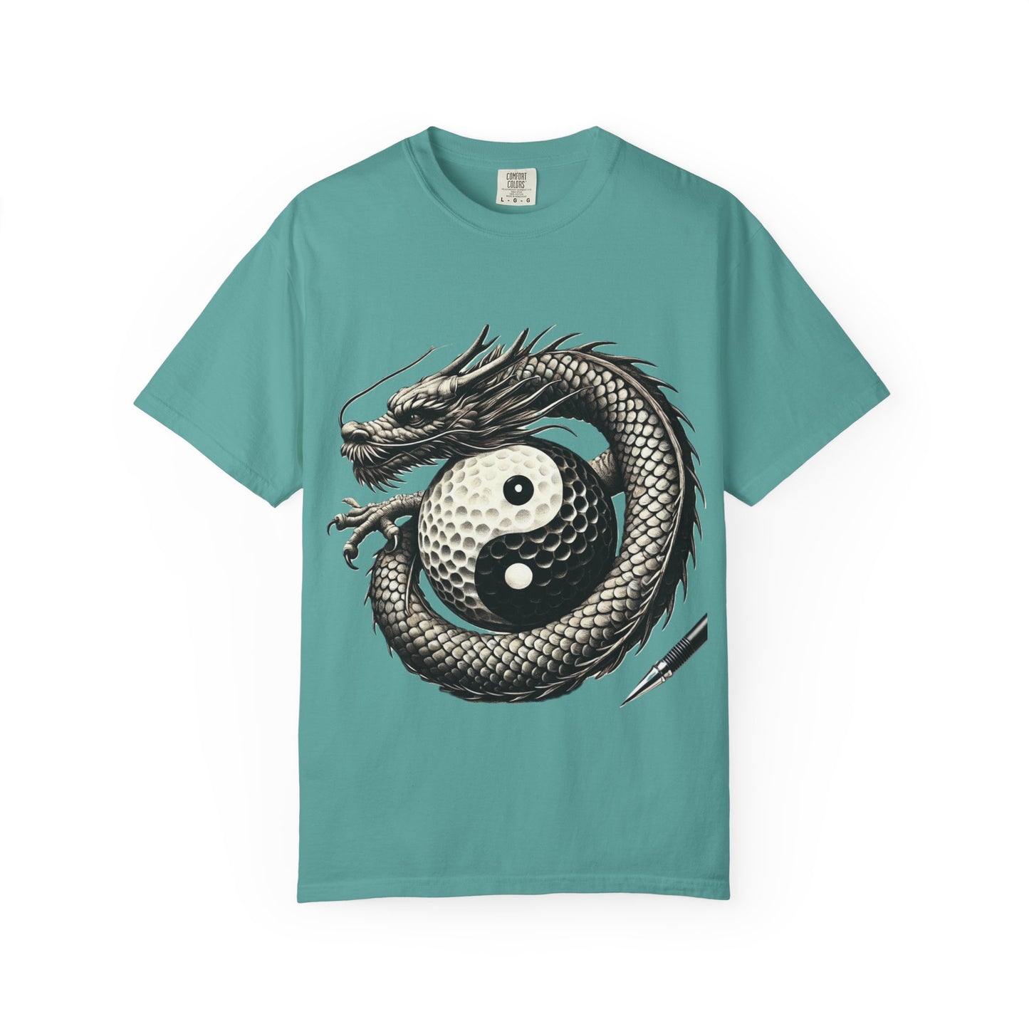 Zen Spot Golf Custom Yin Yang Dragon Golf Ball Graphic T-Shirt