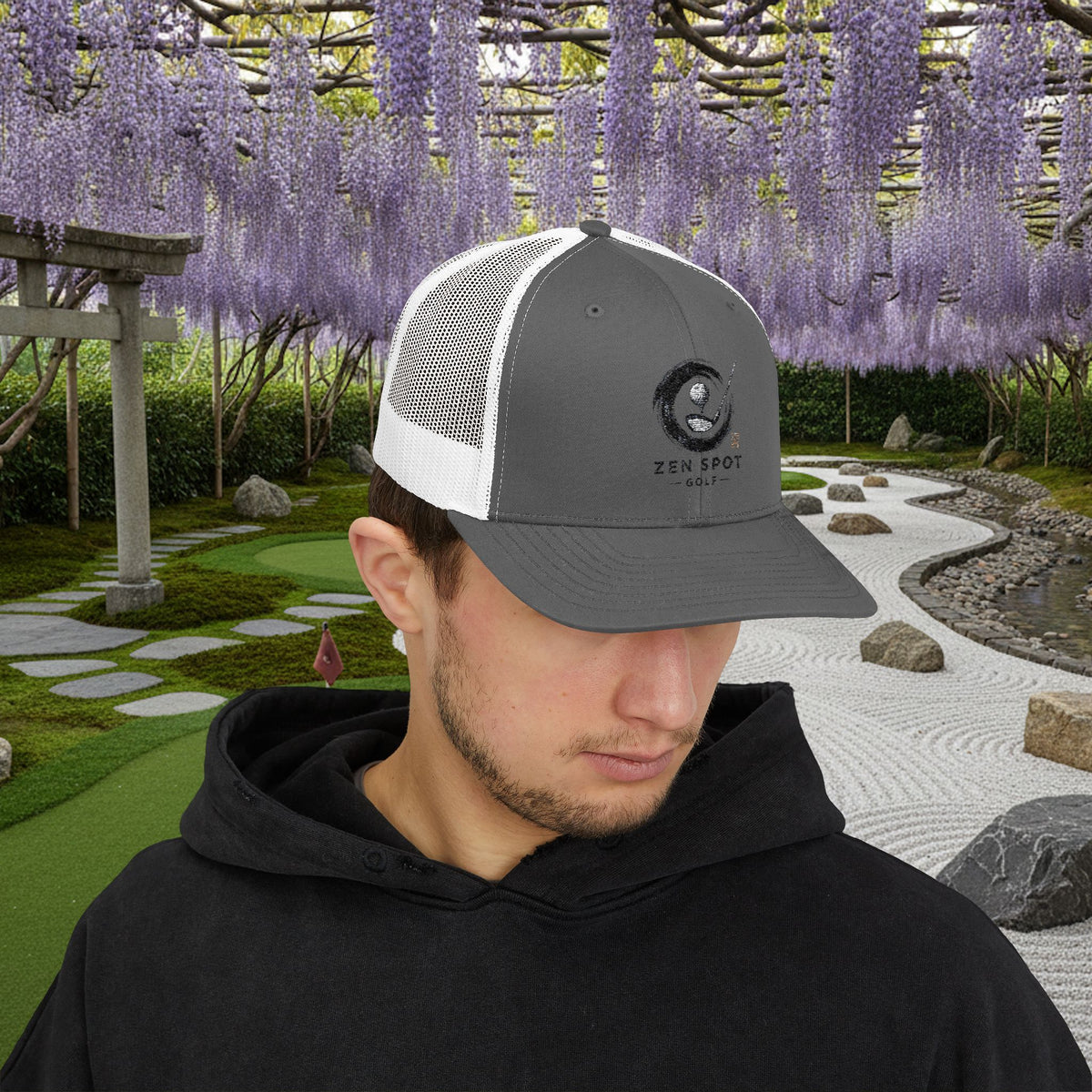 Embroidered "Zen Spot Golf" Logo Trucker Cap