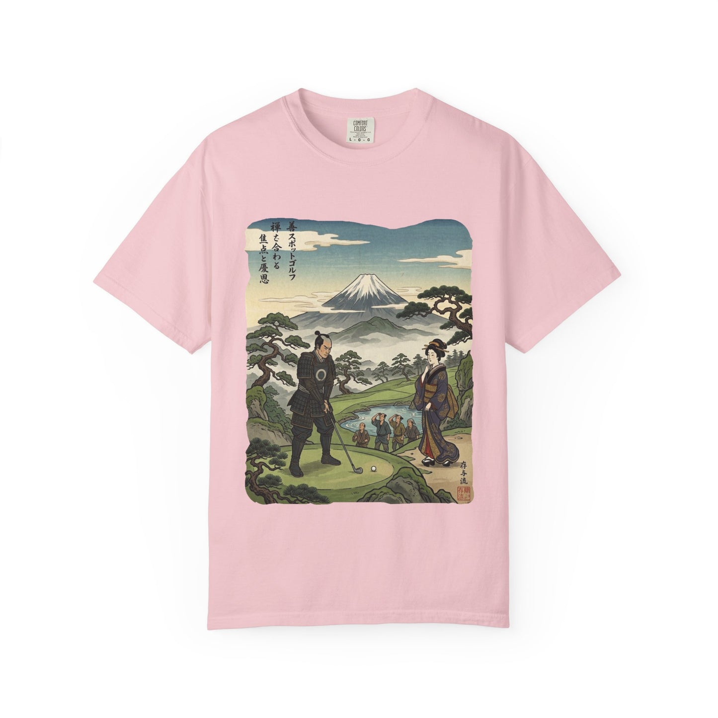 Zen Spot Golf Custom Vintage Mount Fuji Golfing Graphic T-Shirt