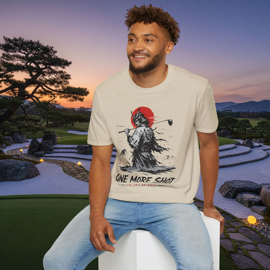 Samurai Golfer T-Shirt — "One More Shot" Graphic Tee