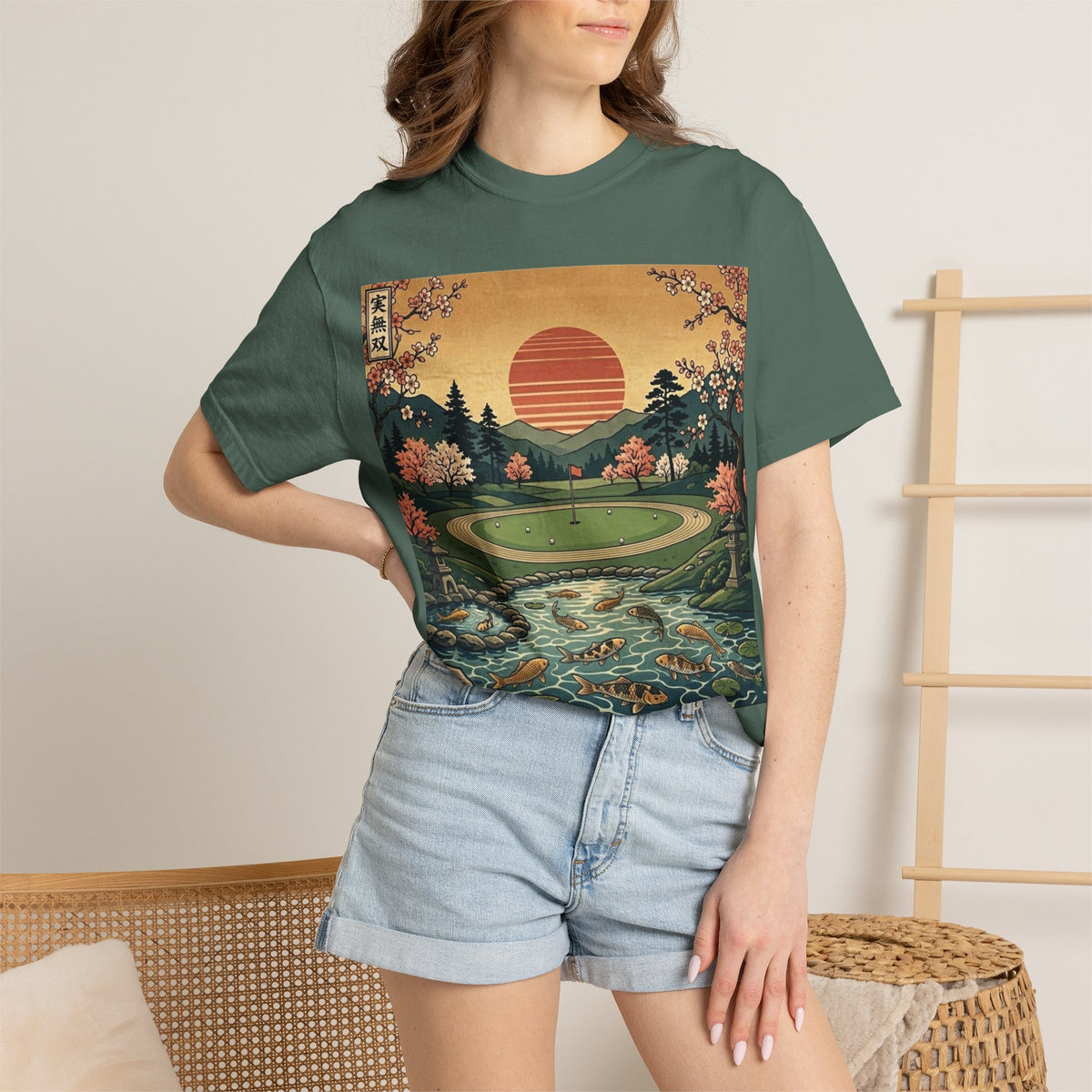 Vintage Scenic Golf Course Sunset Graphic T-Shirt