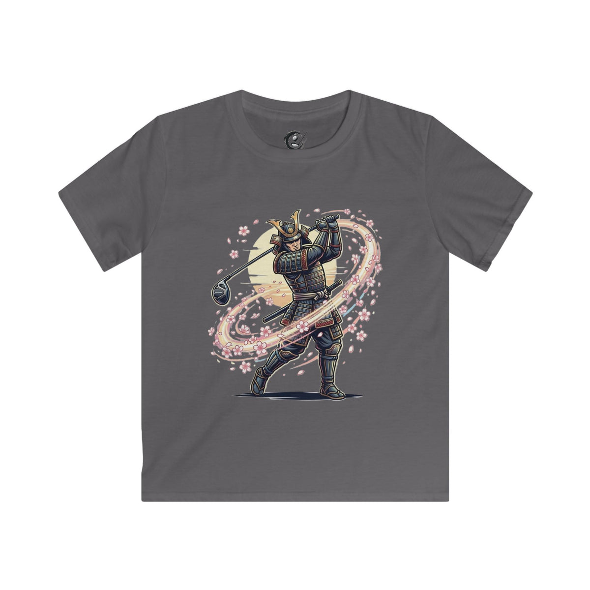 Samurai Golfer Blossom Swing Kids Graphic T‑Shirt