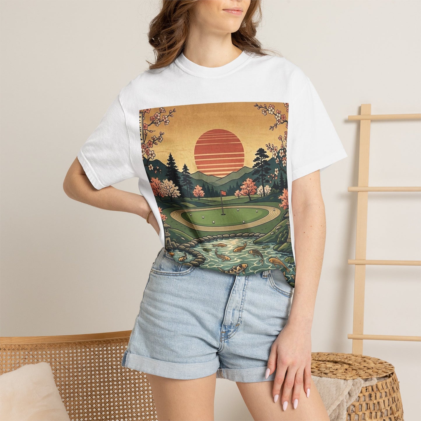Golf Sunset T-Shirt — Vintage Scenic Course Graphic