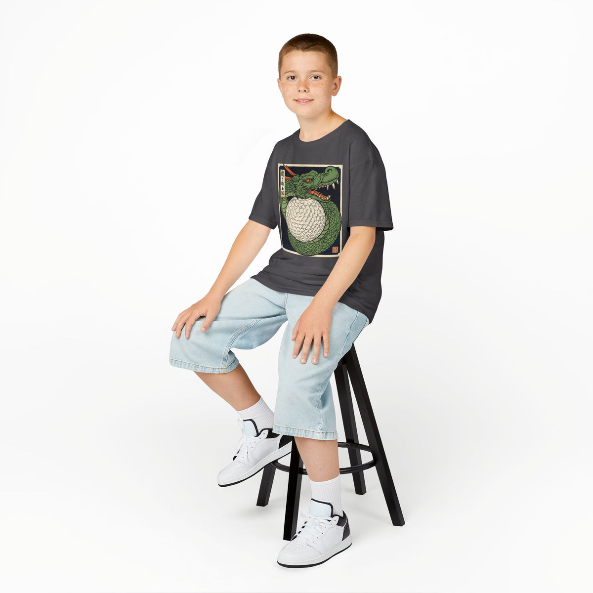 Green Dragon Wrapping a Golf Ball Kids Graphic T-Shirt