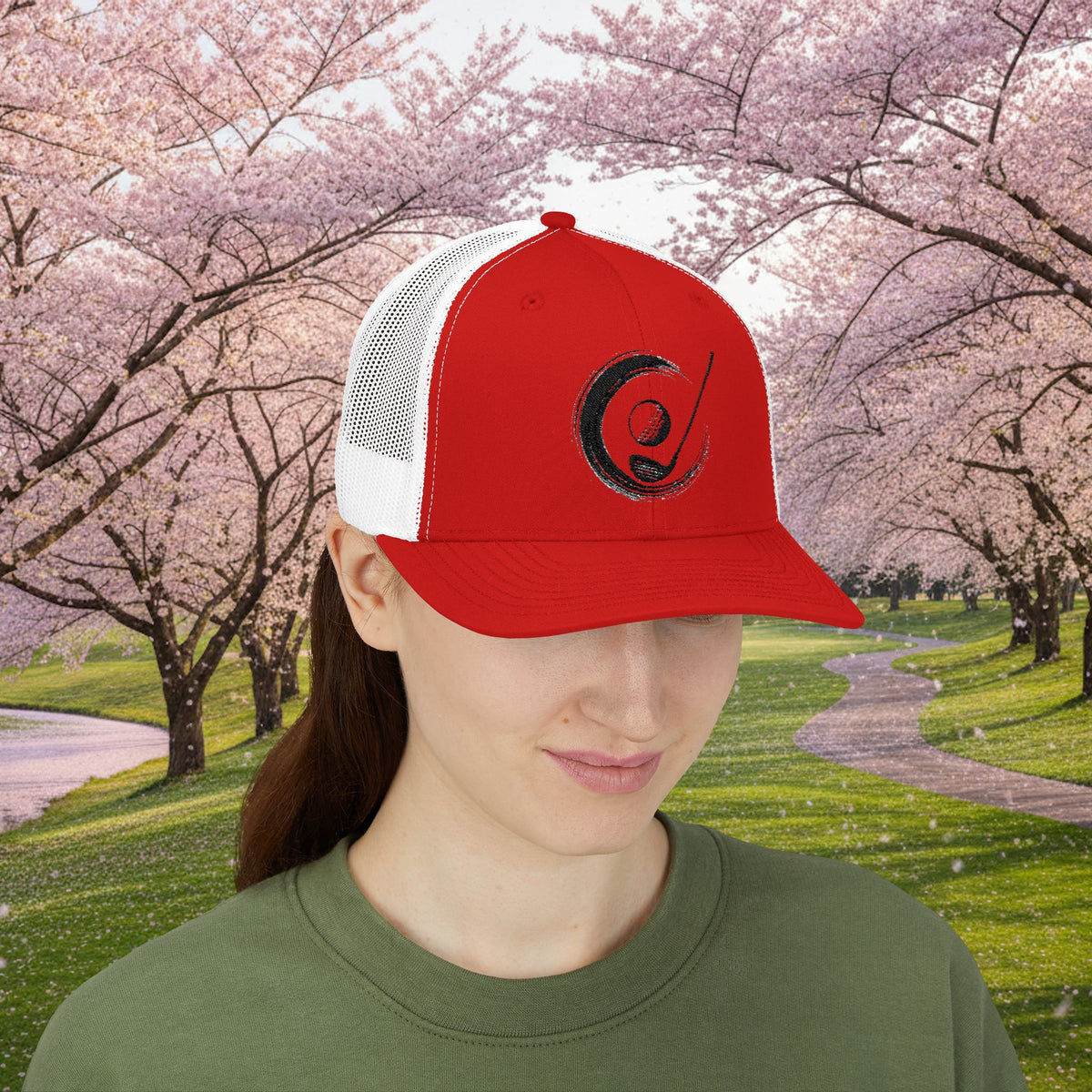 Embroidered "Zen Spot" Golf Logo Trucker Cap