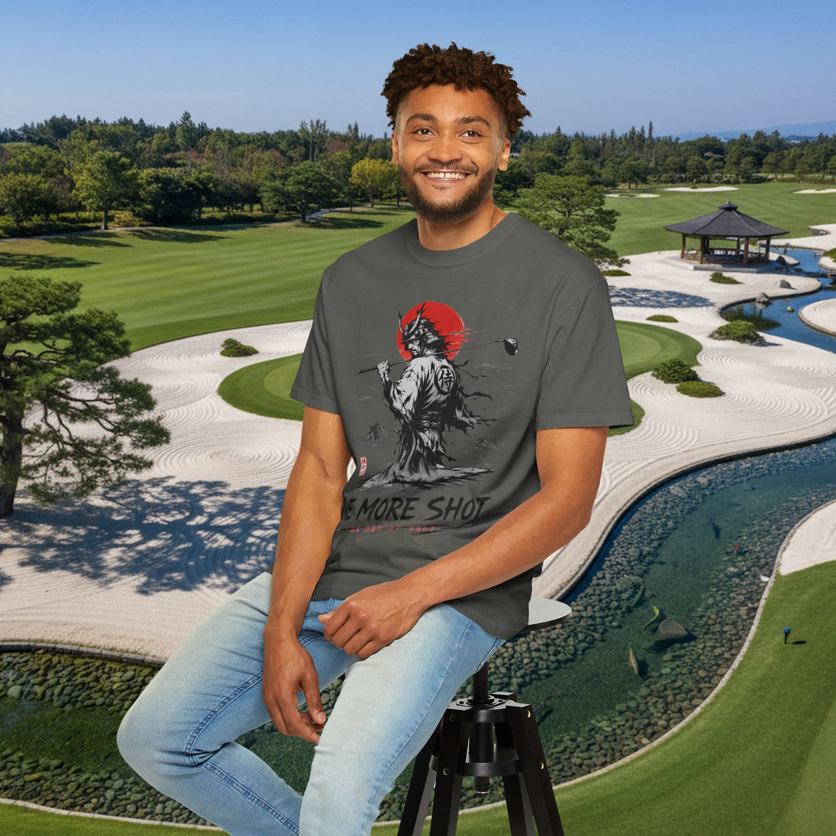 Golf Samurai T-Shirt — "One More Shot" Graphic Tee