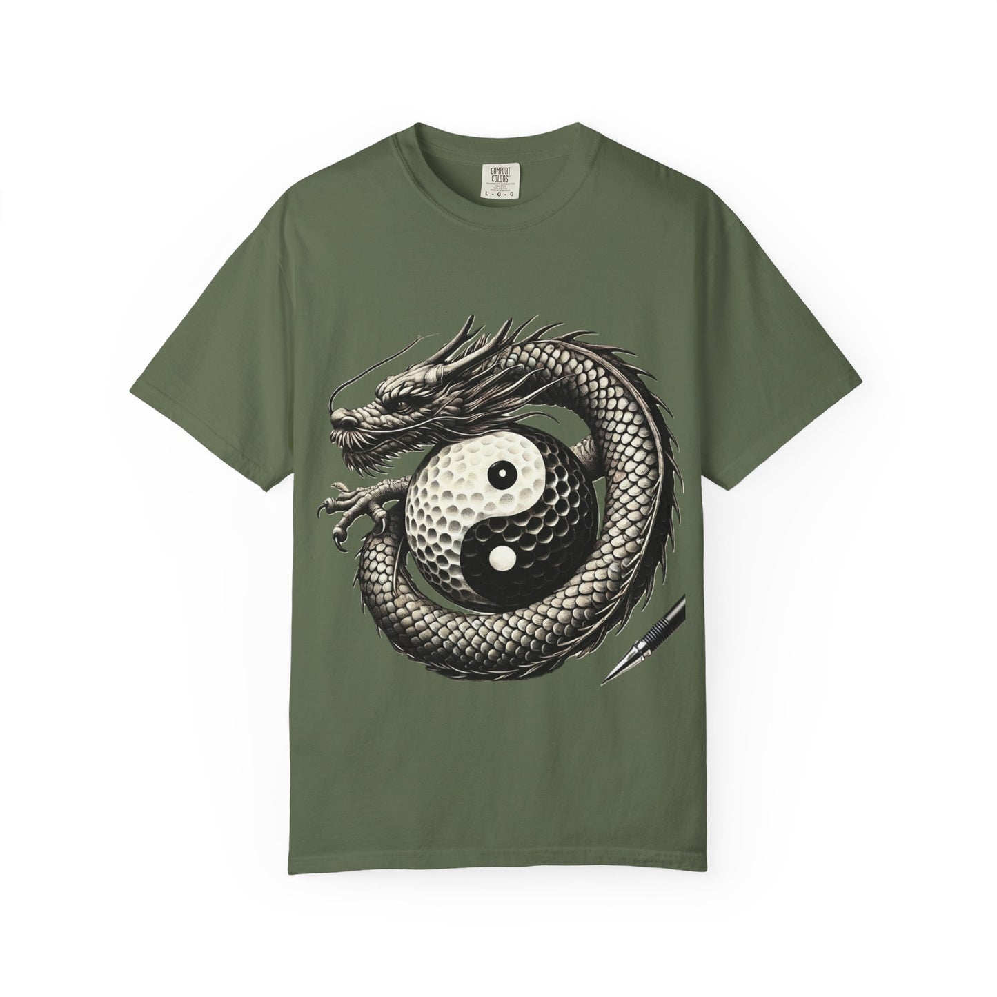 Yin Yang Dragon Golf T-Shirt — Oriental Dragon Yin-Yang Graphic Tee