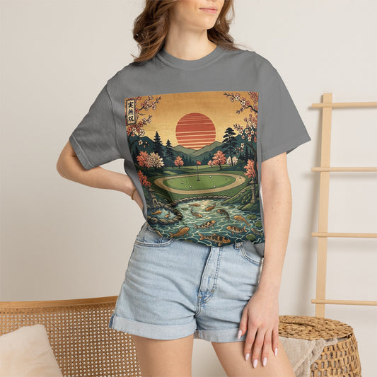 Vintage Scenic Golf Course Sunset Graphic T-Shirt