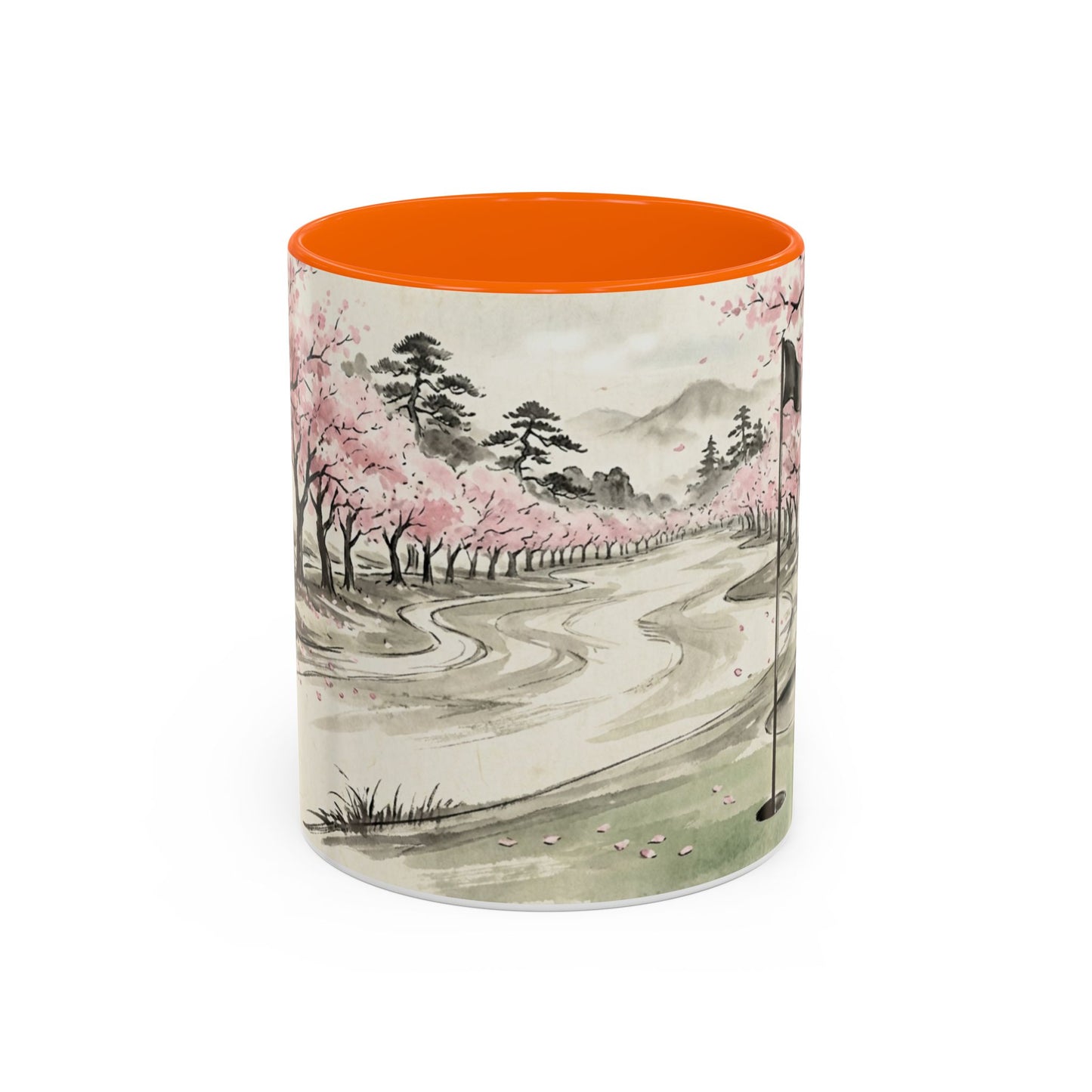 Zen Spot Golf Custom Cherry Blossom Golf Mug Scenic Sakura Golf Course Coffee Cup (11/15 oz)