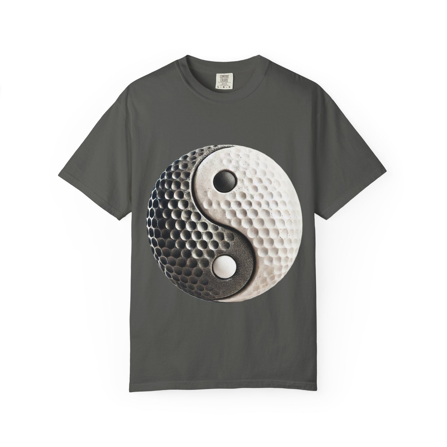Zen Spot Customized Comfort Colors Yin Yang Golf Ball T-Shirt — Golf Yin-Yang Tee