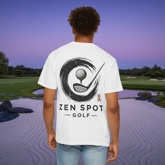 Zen Spot Golf Shop Logo Chest and Back Design Graphic T-Shirt