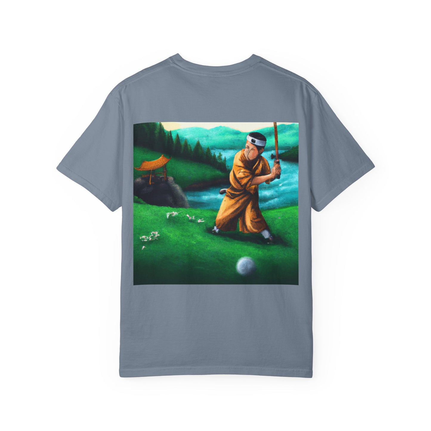Zen Spot Golf Custom Monk Golfer Oil Painting Art Graphic T-Shirt