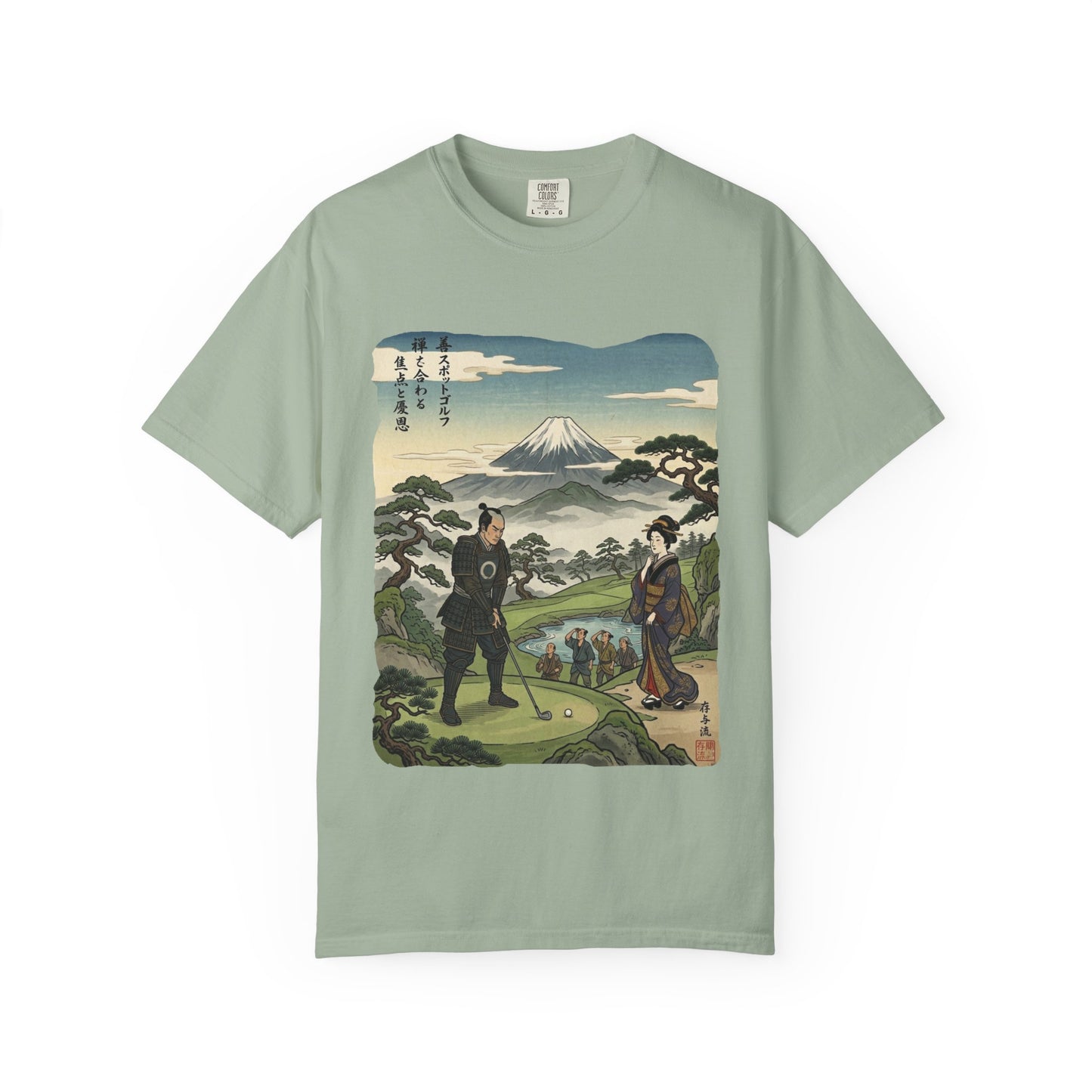 Zen Spot Golf Custom Vintage Mount Fuji Golfing Graphic T-Shirt
