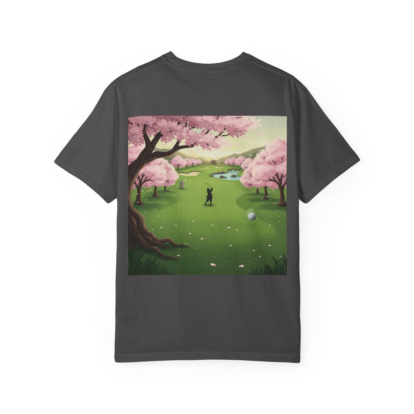 Golf Course Cherry Blossom T-Shirt – Scenic Golfer Graphic Tee