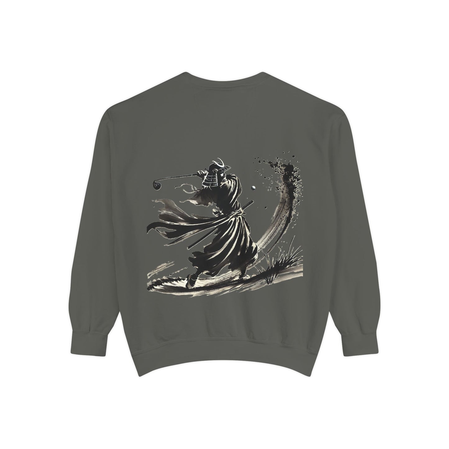 Zen Spot Golf Custom Ink Brush Warrior Samurai Golfer Graphic Sweatshirt