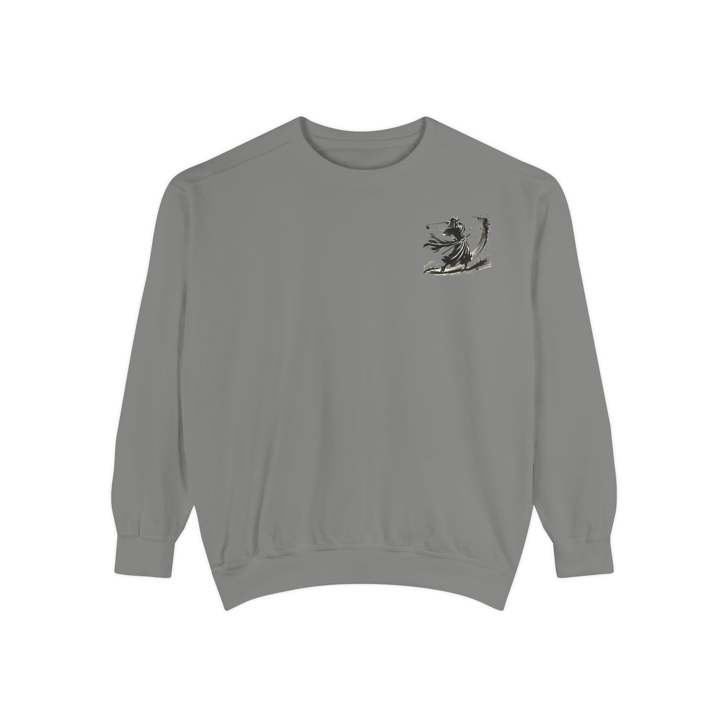 Zen Spot Golf Custom Ink Brush Warrior Samurai Golfer Graphic Sweatshirt