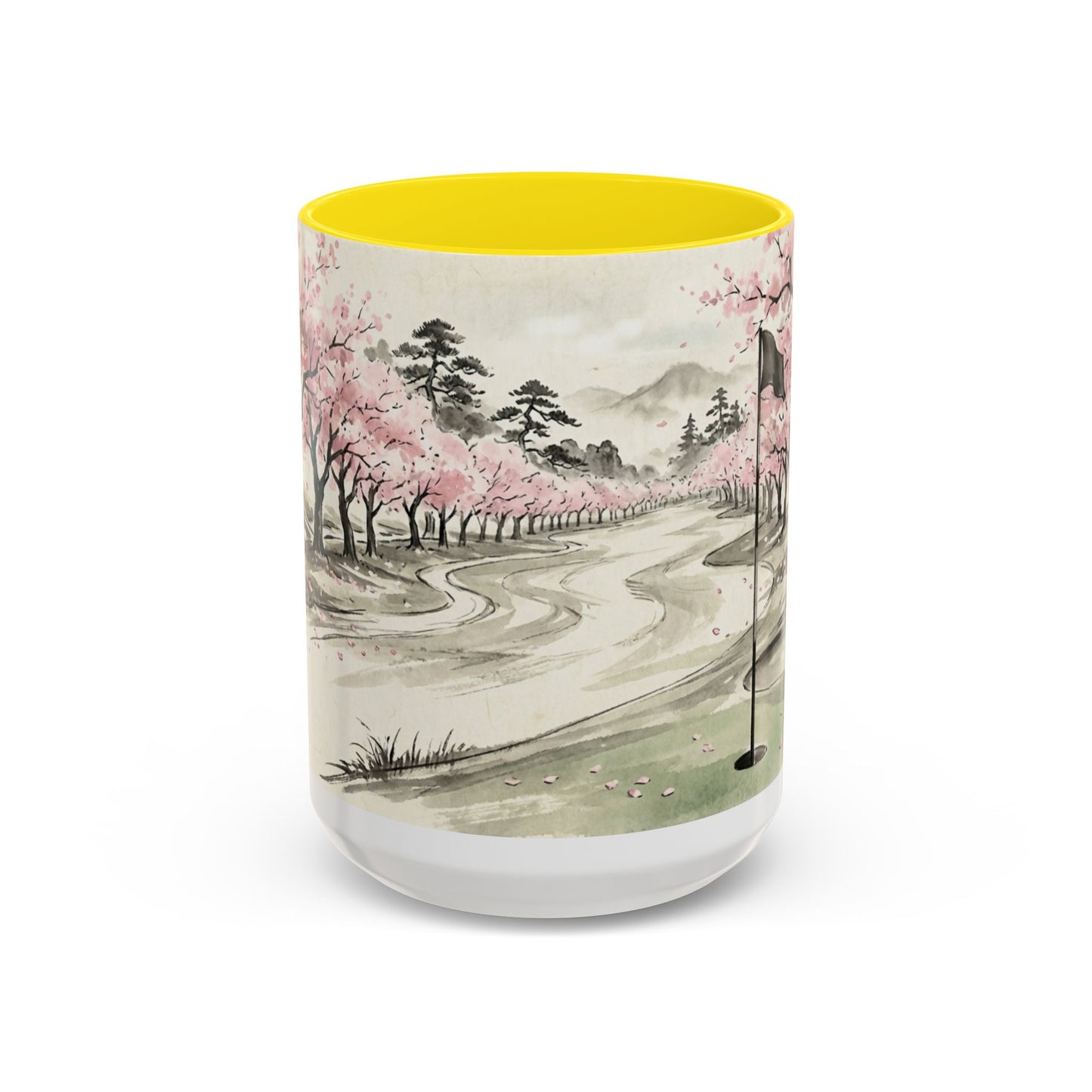 Zen Spot Golf Custom Cherry Blossom Golf Mug Scenic Sakura Golf Course Coffee Cup (11/15 oz)