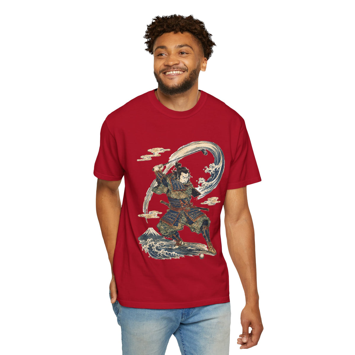 Samurai Golfer Wave Warrior T-Shirt — Japanese Ink-Style Sword Art