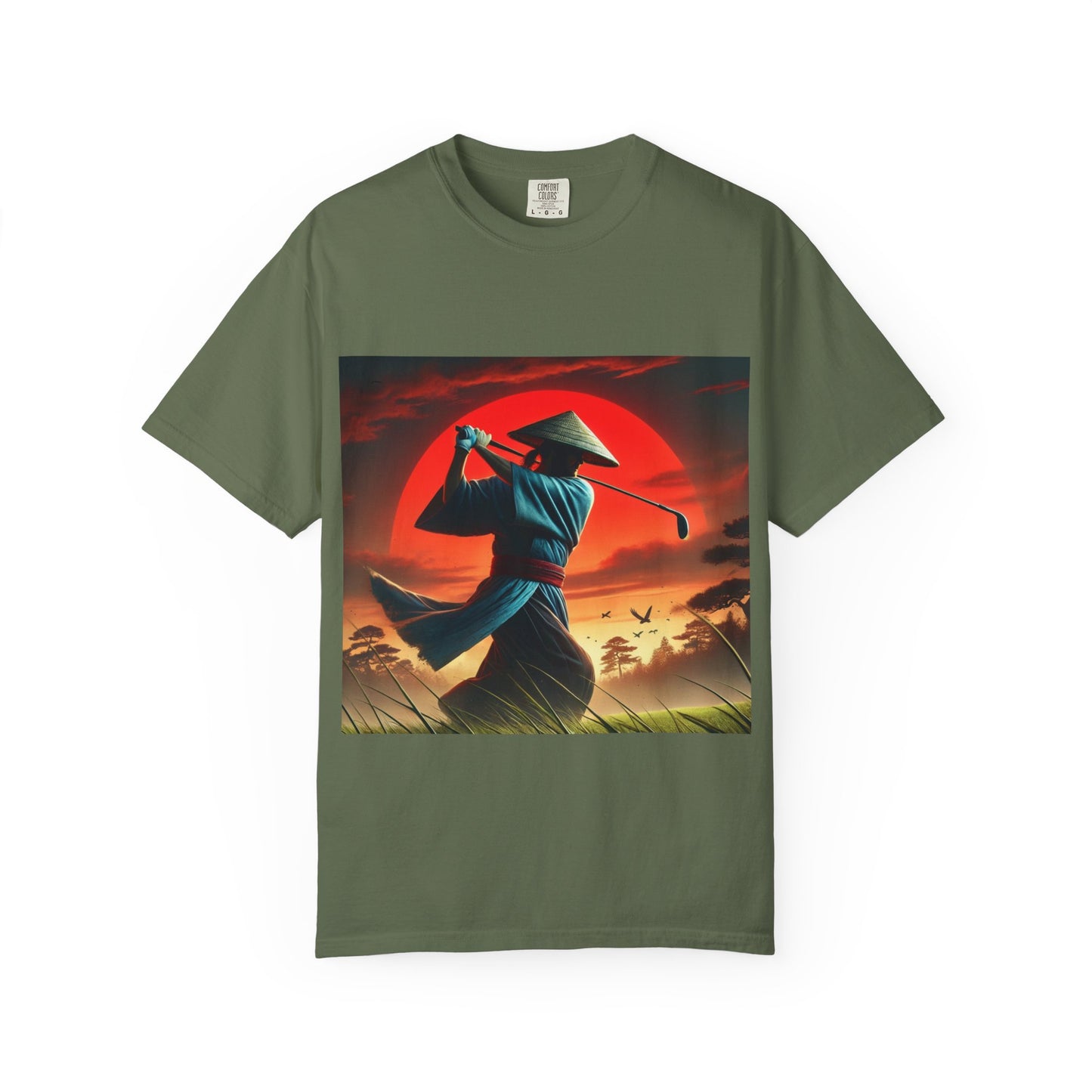 Samurai Golfer T-Shirt — Sunset Warrior Graphic Tee