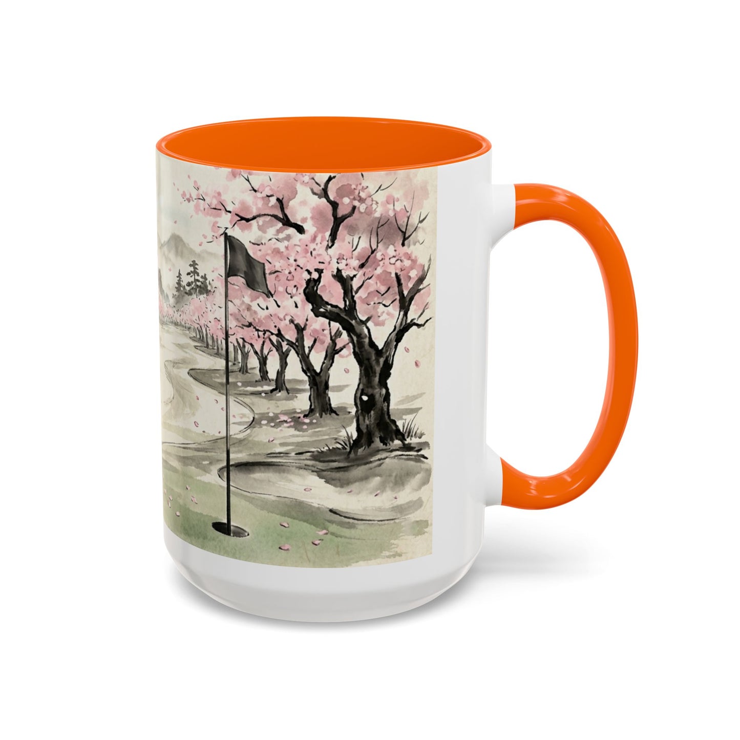 Zen Spot Golf Custom Cherry Blossom Golf Mug Scenic Sakura Golf Course Coffee Cup (11/15 oz)