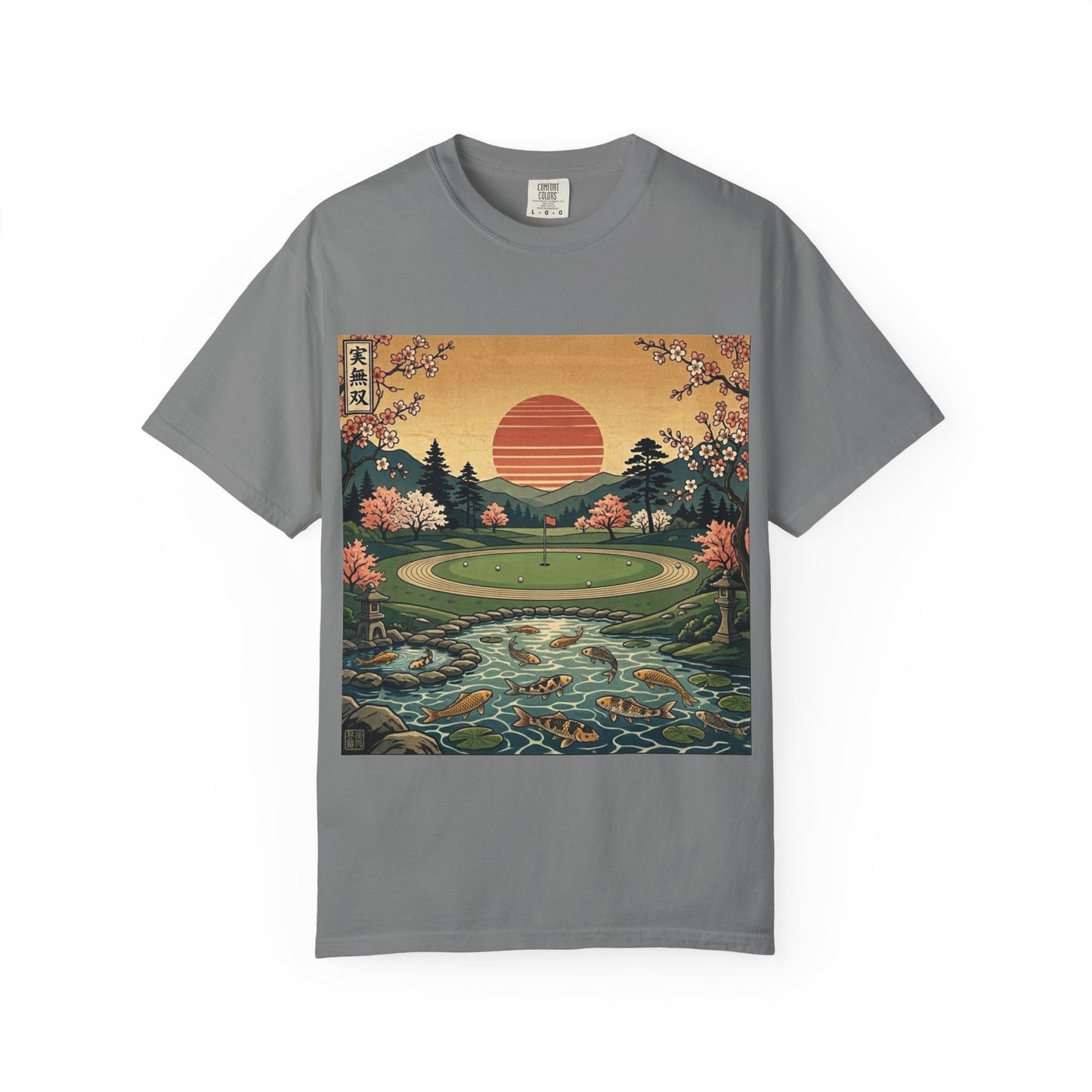 Zen Spot Golf Custom Vintage Scenic Golf Course Sunset Graphic T-Shirt